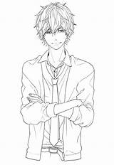 Handsome Anime Boy Coloring Page  Free Printable Pages For Kids sketch template