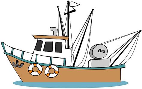 Fishing Boat Clip Art, Vector Images & Illustrations - iStock