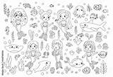 Ocean Plants And Animals Coloring Pages sketch template