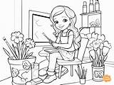 Painter Coloring Page For Kids  Free Printable Pages sketch template