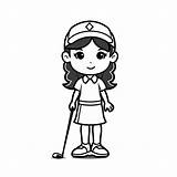 Golf Club And Ball Coloring  Page sketch template