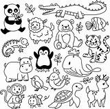 Cartoon Animal Set Coloring Page Decal – Wallmonkeys sketch template