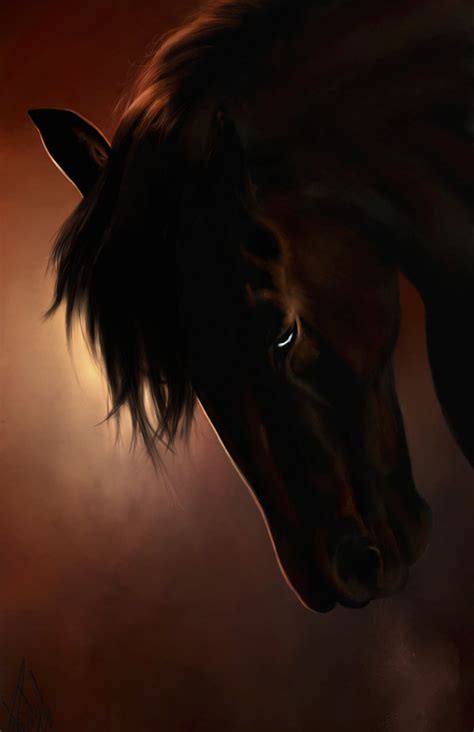 Dark Horse Painting Print | Etsy