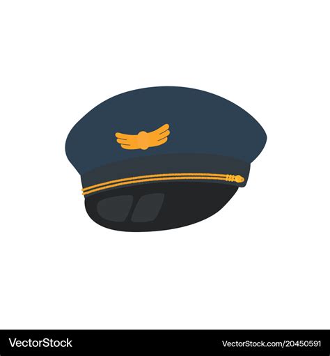 Pilot hat flat design style isolated on Royalty Free Vector