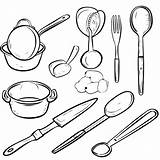 Premium Vector  Hand Drawn coloring Book outline Of Set Cooking Home sketch template