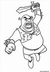Coloriage Shrek ogre En Mode Attaque  JeColoriecom sketch template