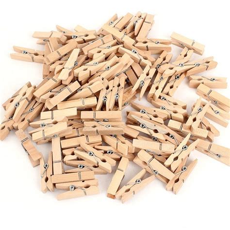 200 Natural Wooden Mini Pegs Crafts Weddings Parties Baby Showers 1 Inch: Amazon.co.uk: Toys ...