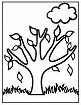 Fall Tree Coloring Page For Kids sketch template