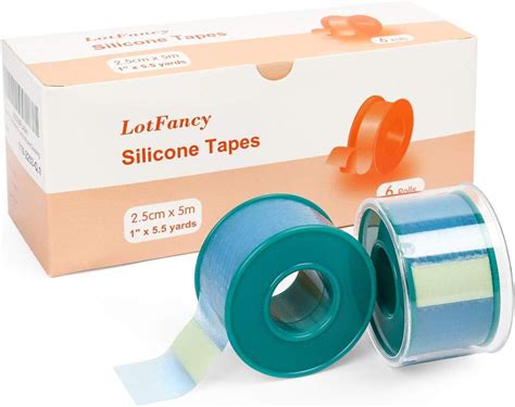 Amazon.com: 6Rolls LotFancy Medical Soft Silicone Tape 1" x 5.5Yards ...