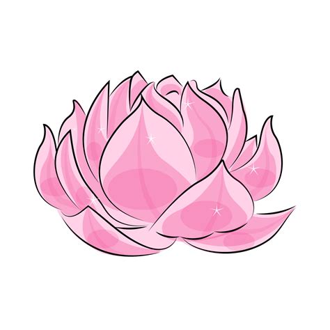 Water lily flower, in cartoon linear style, textile print, design element , vector illustration ...