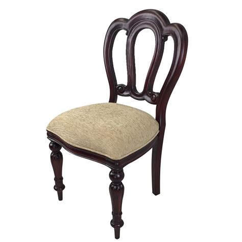 Solid Mahogany Wood Admiralty Upholstered Dining Chair Antique ...