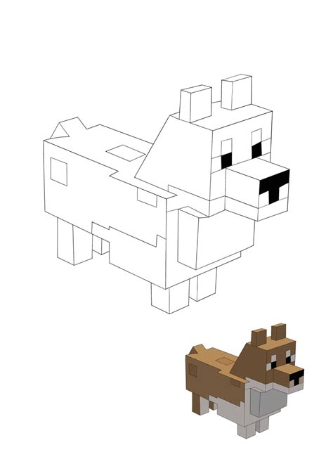 Minecraft Dog Coloring Pages - 2 Free Coloring Sheets (2021)