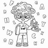 Boy Cartoon Microscope Stock Illustrations – 639  sketch template