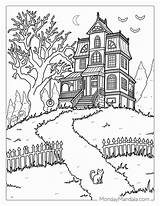 20 Haunted House Coloring Pages Free PDF Printables sketch template