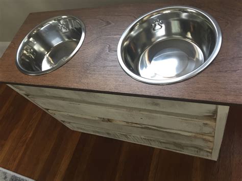 Extra Large Dog Feeder With Storage/elevated Stand/white - Etsy