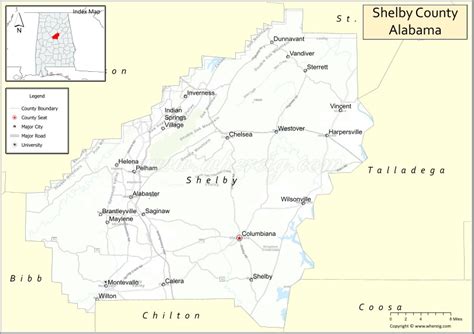 Map of Shelby County, Alabama - Thong Thai Real