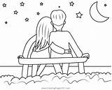 Coloring Couple Pages Couples Colouring Cute Color Cartoon Boy  sketch template
