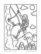 mountain climbing coloring  PDF sketch template