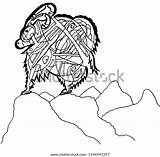 Mountain Goat Coloring Page Stock Vector Royalty Free 1146947297 sketch template