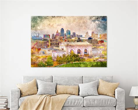 Kansas City Skyline Kansas City Canvas Art Kansas City - Etsy