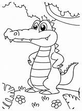 Crocodile Cartoon Coloring Page  Free Printable Pages sketch template