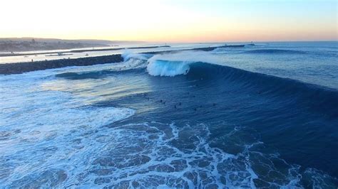 Huge Surf! | Sunrise at The Wedge Newport Beach | 4K Drone Aerial - YouTube