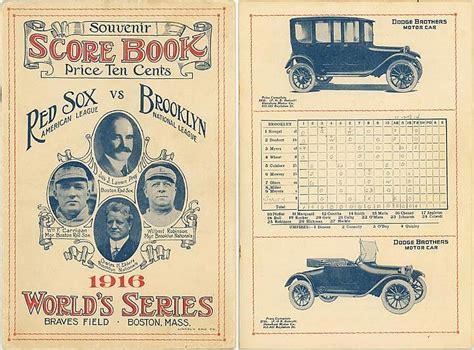 Lot - 1916 WORLD SERIES BRAVES FIELD PROGRAM PROGRAM