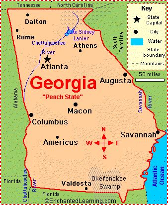 Georgia: Facts, Map and State Symbols - EnchantedLearning.com