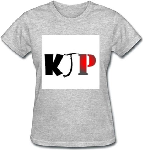 Custom Women T-shirt Cotton Kjp Logo T-shirt- Small Gray Type at Amazon Women’s Clothing store