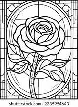 Beauty And The Beast Rose Stained Glass Coloring Page sketch template
