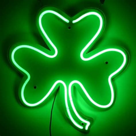 Lucky green clover | Neon signs, Dark green aesthetic, Neon