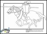 Knight On Horse Coloring Page For Kids sketch template