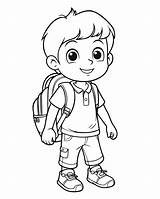Kid ready For School 25408052 Vector Art At Vecteezy sketch template