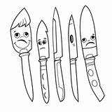 Knives Coloring Page PNG Transparent Images Free Download  Vector sketch template
