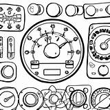 Curious Graphic Elements Dials Meters Knobs Toggle Switches Coloring  sketch template