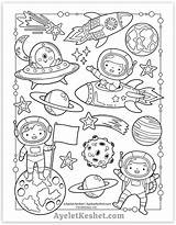 Outer space coloring page For Kids Free Printable  Ayelet Keshet sketch template