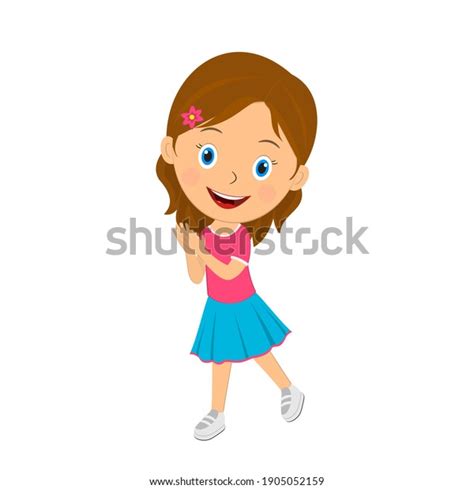 Little Girl Happy Cartoon