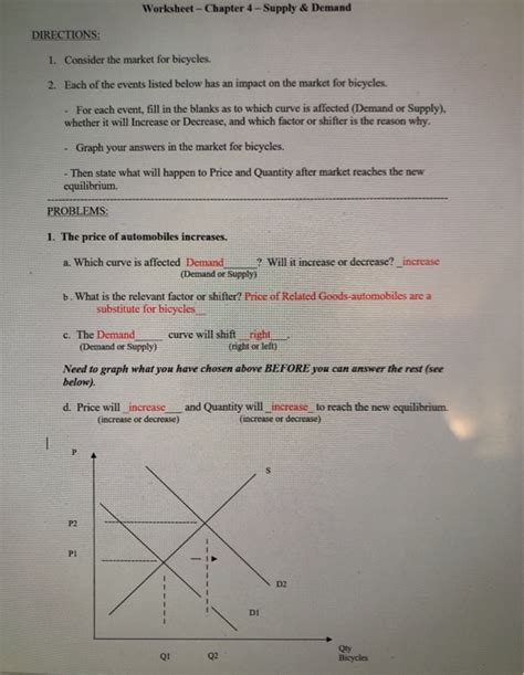 Solved Worksheet - Chapter 4 - Supply & Demand DIRECTIONS: | Chegg.com