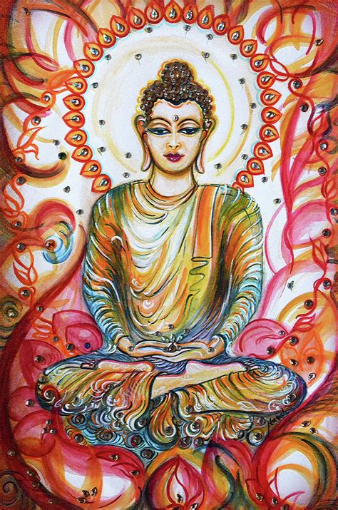 Buddha - enlightened Painting by Harsh Malik