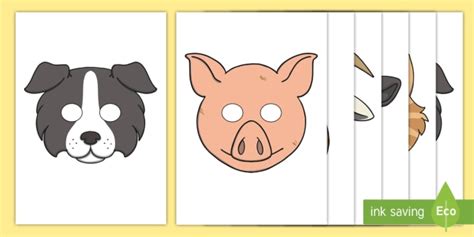 Farm Animal Mask Templates - Role Play Masks (teacher made)