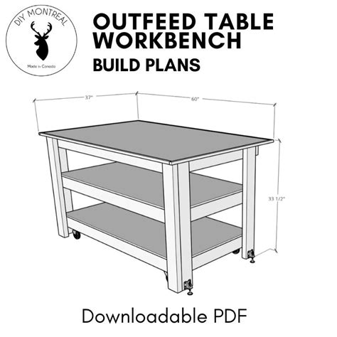 Mobile Outfeed Table / Workbench | PDF Build Plans | DIY Montreal