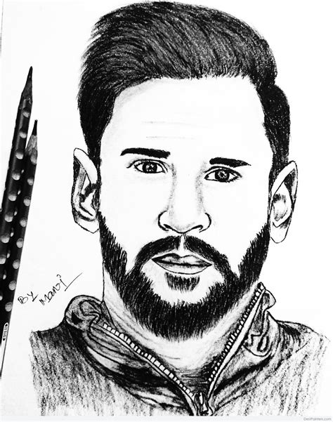 Great Pencil Sketch Of Lionel Messi - Desi Painters