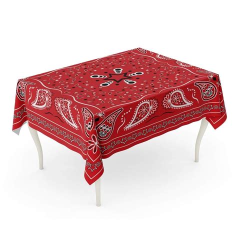 Colorful Pattern Red Paisley Bandana Scarf Abstract Artistic Bandanna Tablecloth Table Desk ...