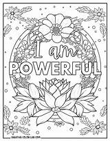 Unlocking Inner Strength Positive Affirmations Coloring Pages PDF sketch template