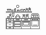 Adorable Kitchen Coloring Page  sketch template