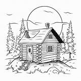 Cabin coloring page – Coloring Corner sketch template