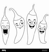 Cartoon peppers Vegetables coloring book Hi Res Stock Photography And  sketch template