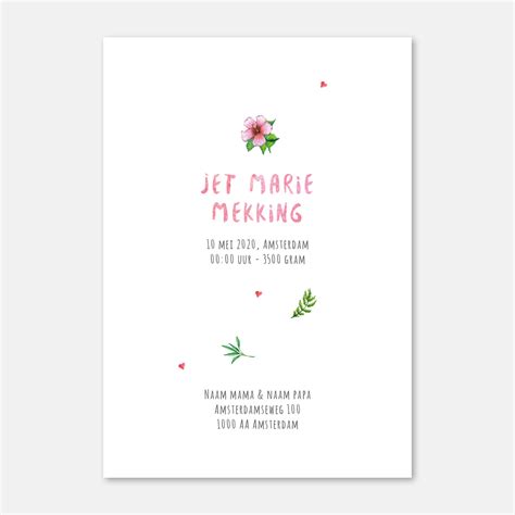 Birth announcement leopard girl - sample – World of Mies