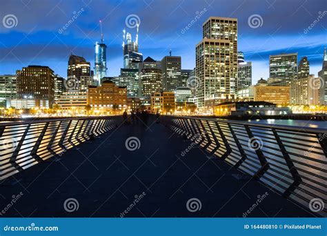 San Francisco Night Cityscape Photograph from Pier Stock Photo - Image ...