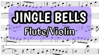 JINGLE BELLS Flute Violin Sheet Music Backing Track Play Along ...